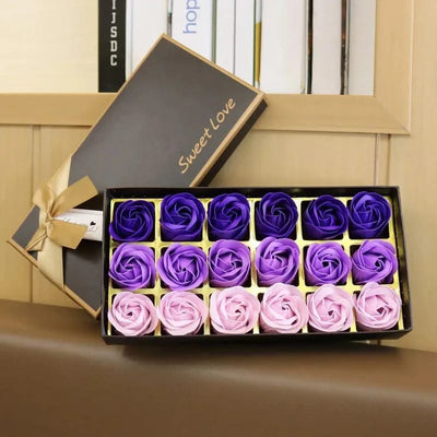 Romantic 18pcs Soap Rose Flowers Gift Box Luxury Soap Flower Gifts Birthday Party Valentine's Wedding Creative Soap Flowers