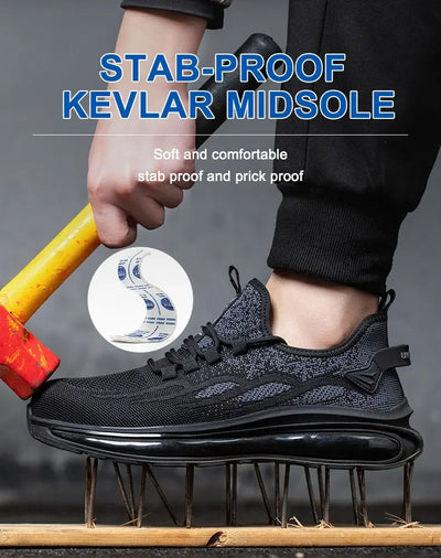 Non Slip Lightweight Breathable Sneakers for Women Steel Toe Indestructible Safety Shoes Anti-puncture Protection Safety Shoes