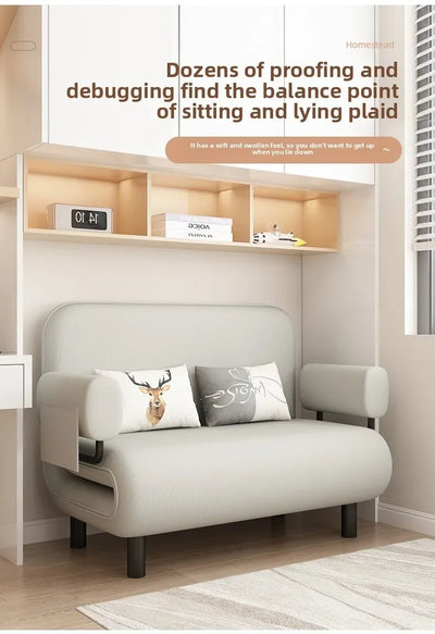 Sofa bed folding dual-purpose small apartment living room Internet celebrity telescopic bed single balcony