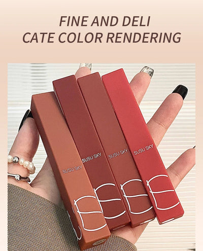 TX010Thin Tube Matte Lipstick, Waterproof and Sweatproof, Does Not Fade Or Remove Makeup, Can Be Used on Both Lips and Cheeks