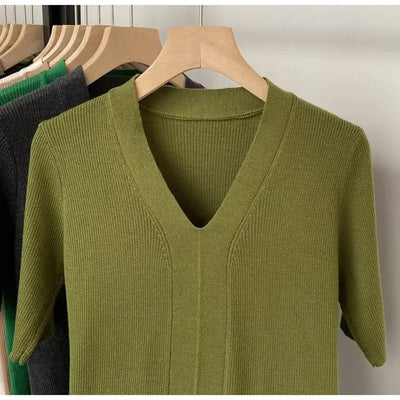 2025 Summer New T-shirts for Women Elegant Fashion Short Sleeve T-shirt Female Trend Tops Ladies Tees Basic Tops Clothing