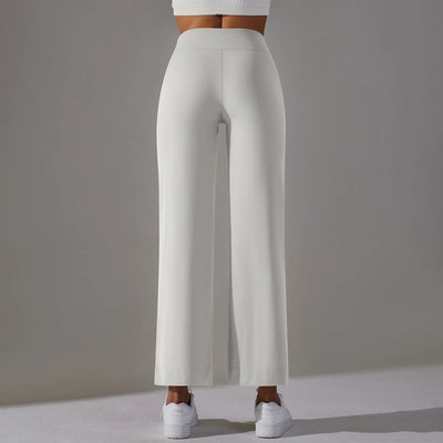 Wide Leg Pants With Pockets Women's Loose Yoga High Waist Legging Drawstring Outdoor Casual Jogging Gym Sports Flare Pants