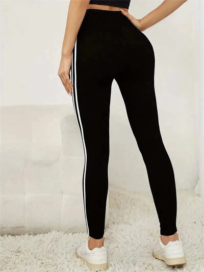 Women Side Stripe Sports Fitness Yoga Leggings Activewear
