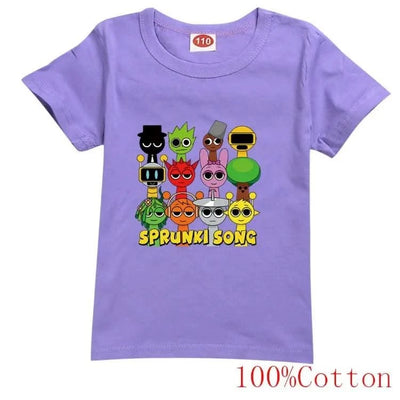 Camisas Sprunki Incredibox Figuras Kids Game Sprunky Tshirt Boys Short Sleeve Tops Girls Cartoon Clothes Children Summer Clothes