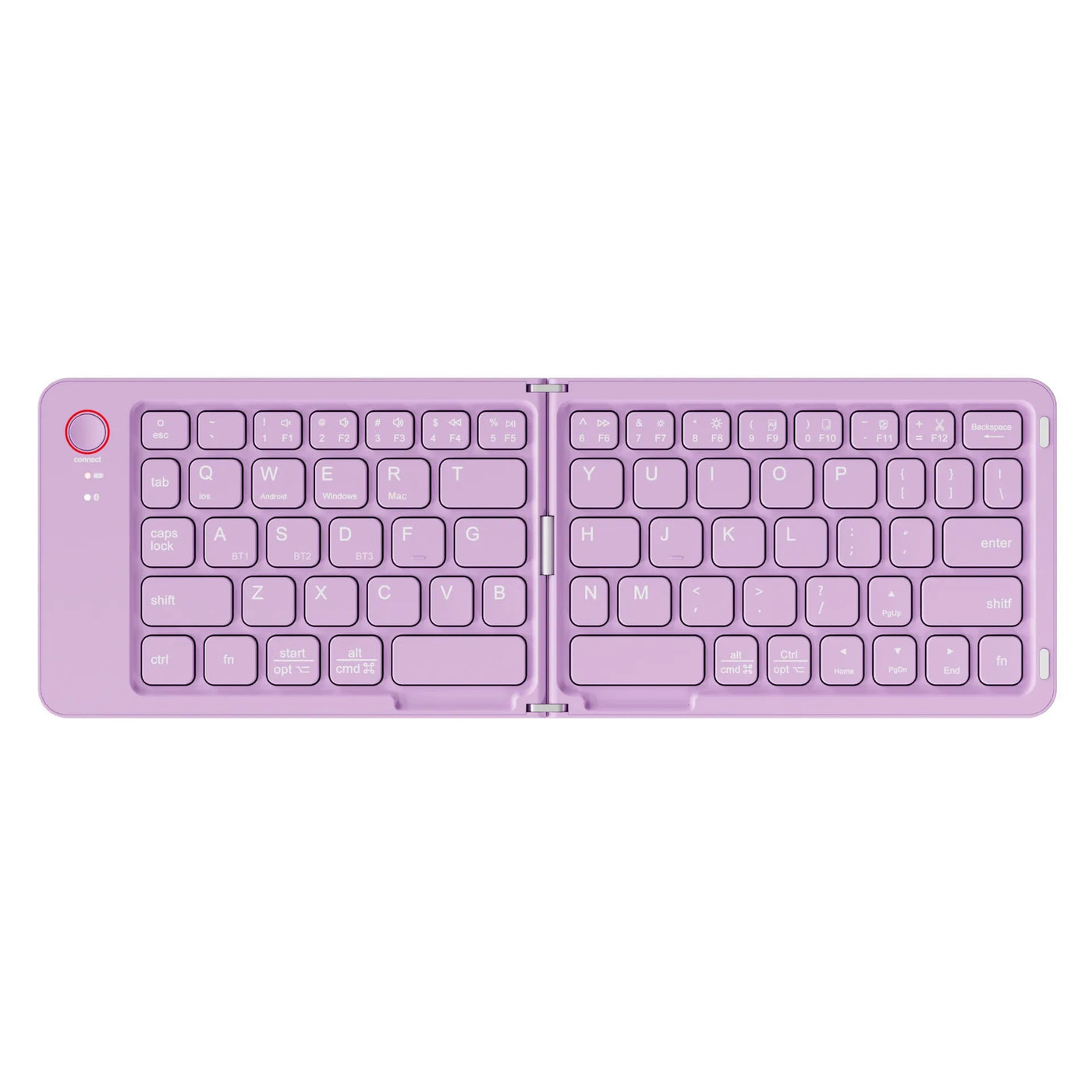Double Folding Keyboard Mini Wireless Keyboard Foldable Dual Bluetooth Keyboard with Touchpad for Windows Android IOS iPad Phone