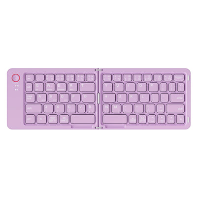 Double Folding Keyboard Mini Wireless Keyboard Foldable Dual Bluetooth Keyboard with Touchpad for Windows Android IOS iPad Phone