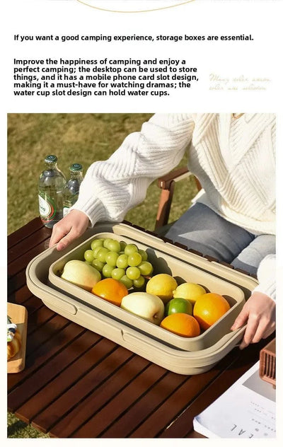 garden  Multi functional hand-held basket storage box for picnic, outdoor camping, picnic basket set, folding water bucket