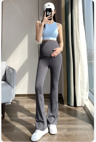 Maternity Leggings for Pregnant Women Yoga Flared High-waisted Trousers Pregnancy Clothes