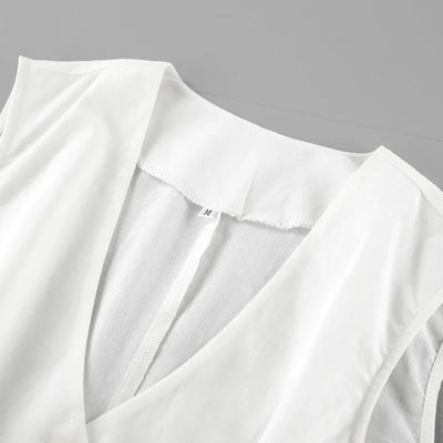New Cotton Linen Vest Short Sets Casual Sleeveless Undershirt Shorts Sets for Women 2 Pieces Outfit Office Lady White Pant Sets