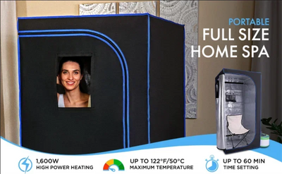 Full Size Personal Steam Sauna Set for Home, Portable 1 Person Full Body Steam Spa for Relaxation, Detox Therapy