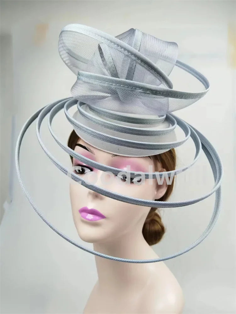 Church Fascinator Hat Wedding Mesh Headpiece Women Party Banquet Chapeau Cap Headband Ladies Party Tea Royal Ascot Pillbox Caps