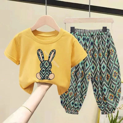 Summer Children Clothing Sets Boy Girl Mother Kids Clothes Suit Cotton Top T-shirt Short Sleeves Trousers 2pcs Baby Girl Clothes