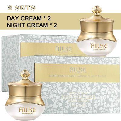 AILKE Lightening Face Care Set, Remove Spots, Stains, Clean Skin, Whitening Day And Night Beauty Facial Cream, For Men,Women