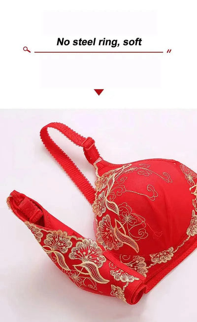 Lace Embroidery Bra Women Front Closure Underwear Wireless Bras Lady Push Up Brassiere Breathable Thin Female Bralette Lingerie