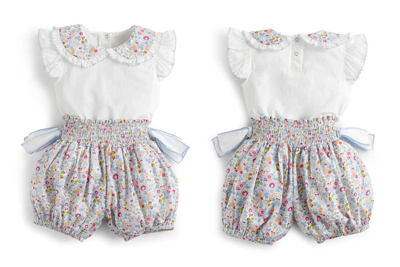 Summer Clothes Set for Baby Girls Kids Kawaii Vest Tops and Floral Printed Butt Pants Children Korean Style Casual Playwear
