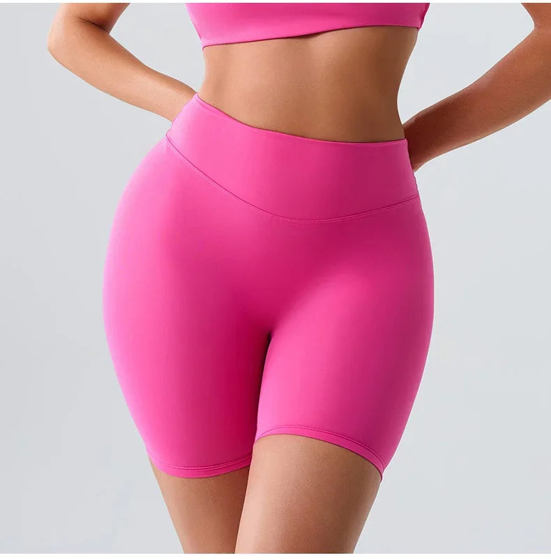 Women Sports Biker Shorts Women High Waist Yoga Shorts Cycling Shorts Push Up Fitness Leggings Tummy Control Yoga Slim Shorts