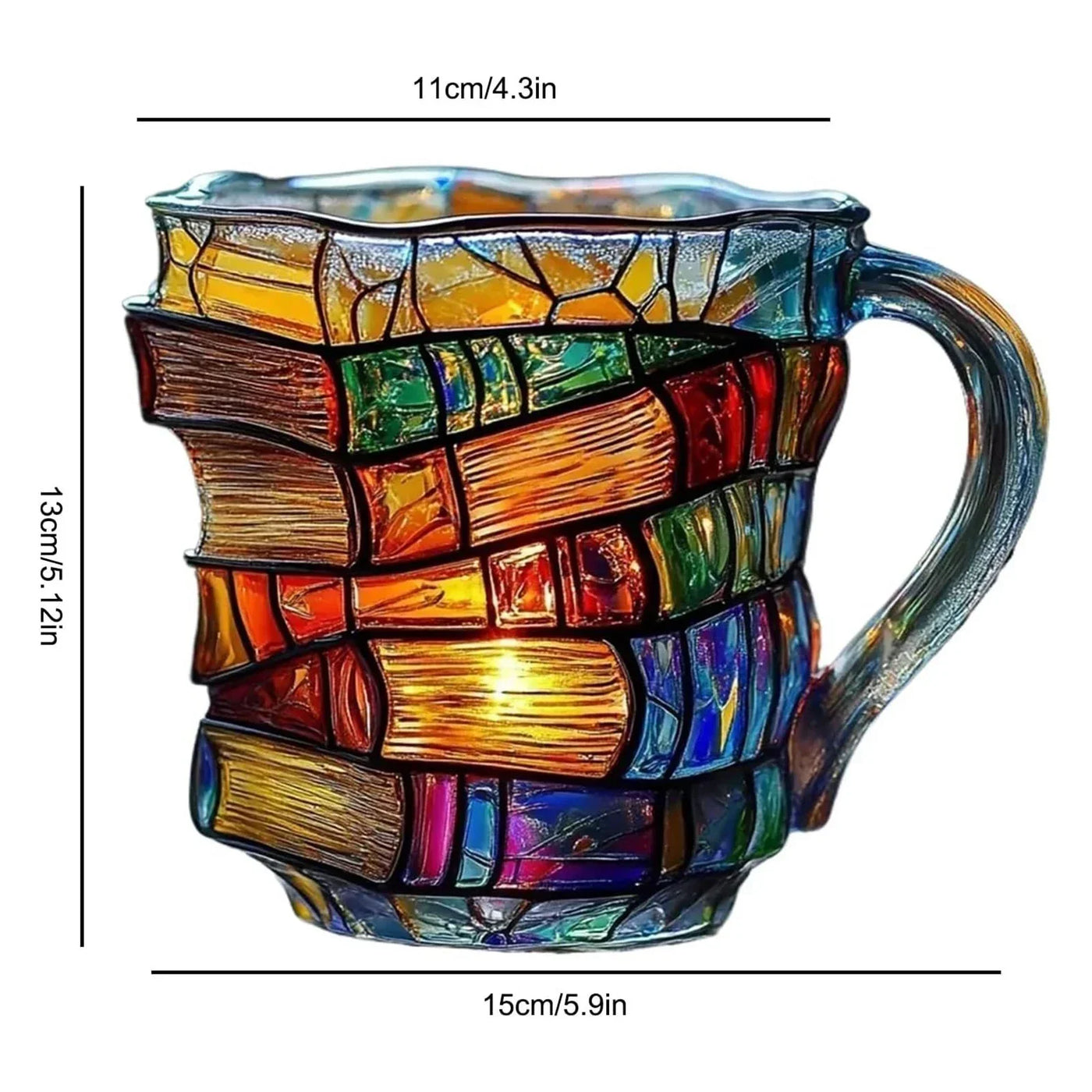 Painted Book Coffee Mug Novelty Drinking Cups Book Stack Coffee Cup Glass Tea Milk Drinking Cup Breakfast Milk Cup Tea Cup
