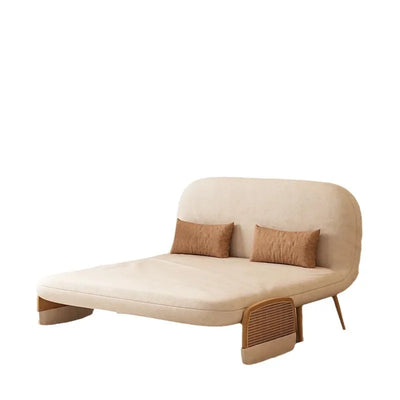 Cream Wind Folding Sofa Bed Single Living Room Small Apartment Dual-purpose Fabric Suspension Sofa Study Folding Bed