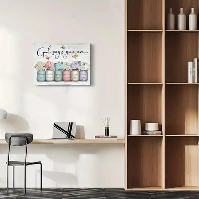 It reads "God Says you are a wall" in English, an artistic printed canvas painting - wall home decoration