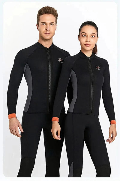 Wetsuit 3MM Neoprene Men Long Sleeve Split Wetsuit Warm Jacket Pants Plus Size Women Swimsuit Scuba Diving Snorkeling Surf Suit