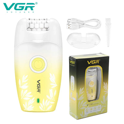 VGR 738 Women's Epilators Metal Hair Removal Machine Woman Usb C Shaver Woman Electric Finich Touch 37