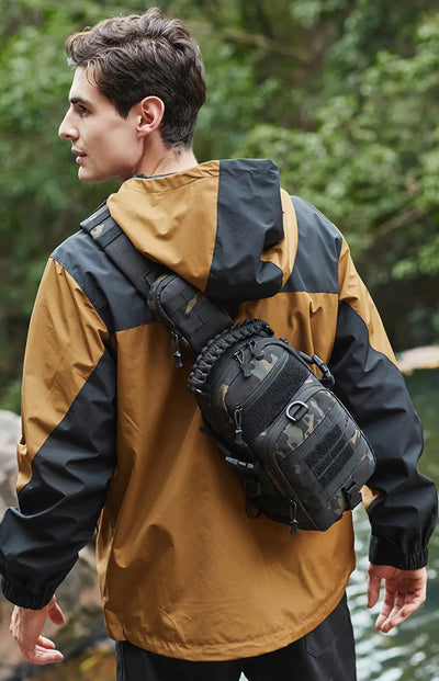 Men's Camping Chest Bag Tactical Sports Shoulder Outdoor Fanny Pack Hiking Climbing Cycling Fishing MOLLE System Sling Bags