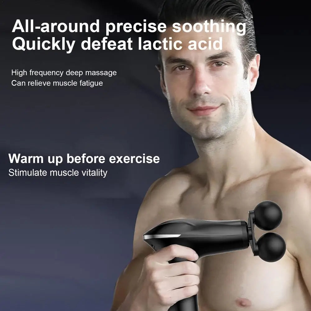 Massager Cordless Double-Headed Electric Smart Vibration Portable Muscle Massager Handheld Back Massager Electric Smart Portable