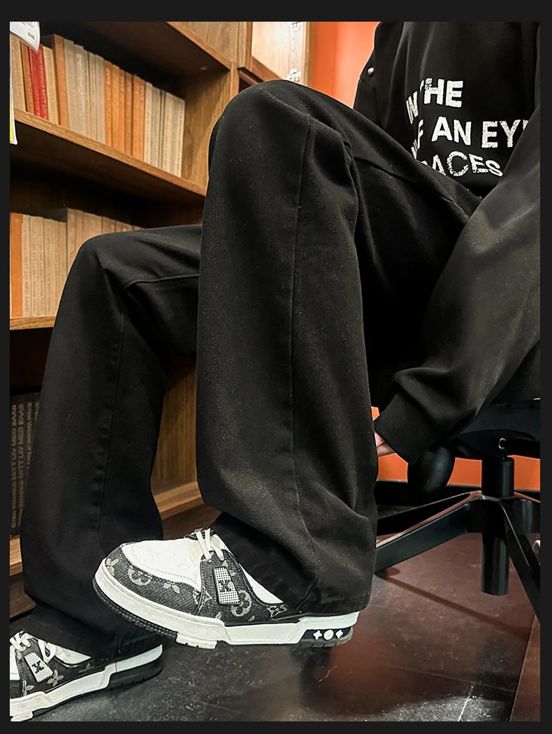Autumn New Men's Jeans Baggy Straight Wide Leg Male Fashion Vintage Denim Pants Men Youth Popular Brand Streetwear Jean Trousers