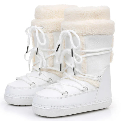 Snow Boots for Women Hairy Fuzzy Fluffy Furry Fur Boots 2025 Winter Boots for Women Waterprrof Pink Black White Fur Snow Boots