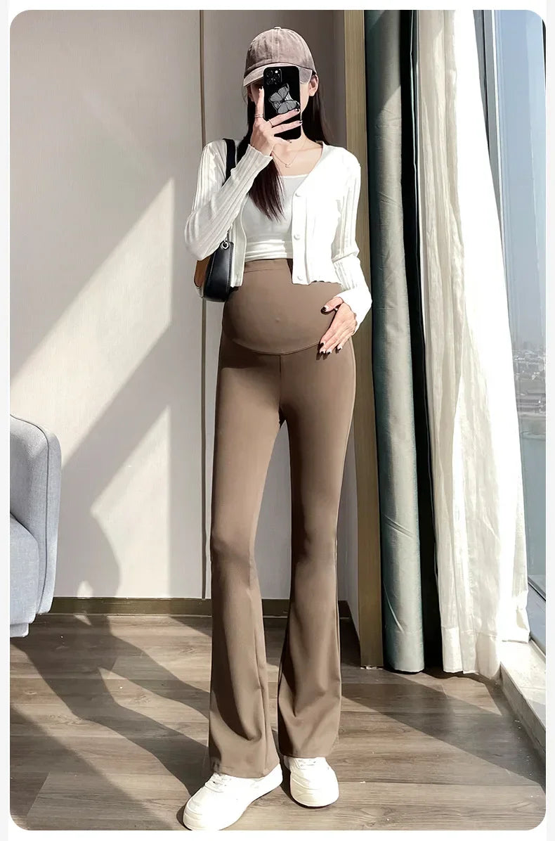 Maternity Leggings for Pregnant Women Yoga Flared High-waisted Trousers Pregnancy Clothes