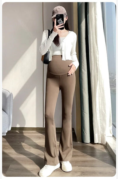 Maternity Leggings for Pregnant Women Yoga Flared High-waisted Trousers Pregnancy Clothes