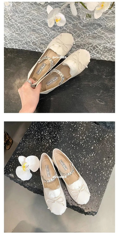 Women Butterfly-Knot Lolita Ladies Ballet Flats In Casual shoes, Sandals  Slides