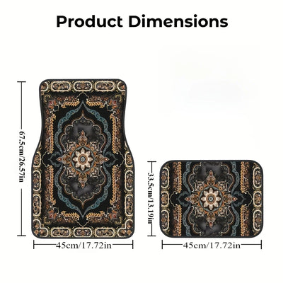 2/4pcs Car Anti Slip Mats,Car Carpets, Bohemian Style Printed Car Floor Mats, Suitable for The Front and Rear Seats of Most Cars