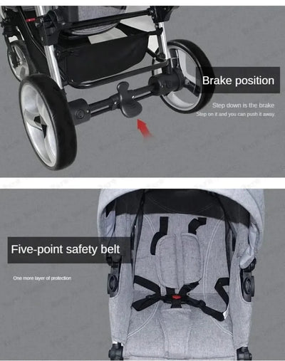 Twin Baby Stroller  Foldable, Two-way  Multifunctional Twin Baby Stroller,High View Baby Stroller Adjustable Armrests