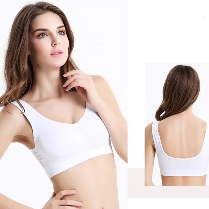 Large Women's Single-layer No Pad Sports Bra Yoga Running Fitness Top Breathable Seamless Workout Bralette