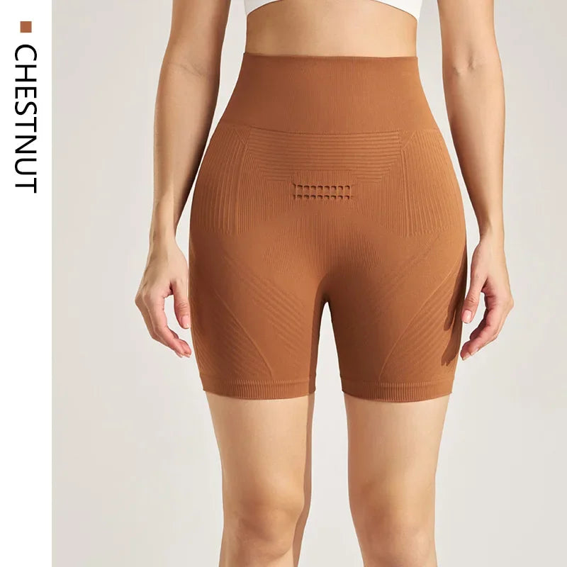 Sports Outdoor Yoga Pants Three Quarter Pants Shorts High Waist Peach Lift Hip Fitness Bottoms Women Leggings