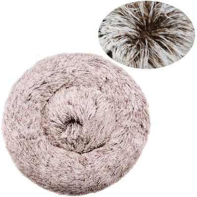 40-90cm Round Pet Bed for Large Dog Bed Super Soft Cat Bed Long Plush Dog House for Medium Dog House Winter Warm Sleeping
