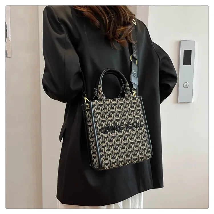 2025 Designer Sheet Music Bag for Women - Colorblock Crossbody Purse, Chic Shoulder & Handheld Tote with Adjustable Strap