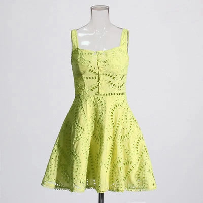 Summer Sundress Holiday Print Embroidery Cotton Short Cake Dress Women Sleeveless Tank Elastic Back Cocktail Party Vestidos