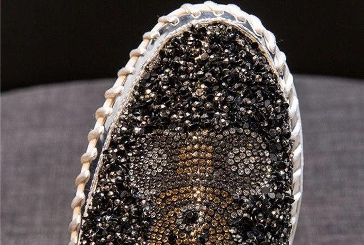 Autumn Women Thick Bottom Sneaker Running Fashion Designer Woman Shoes Trend 2024 Casual Canvas Mirror Luxury Rhinestone Spring