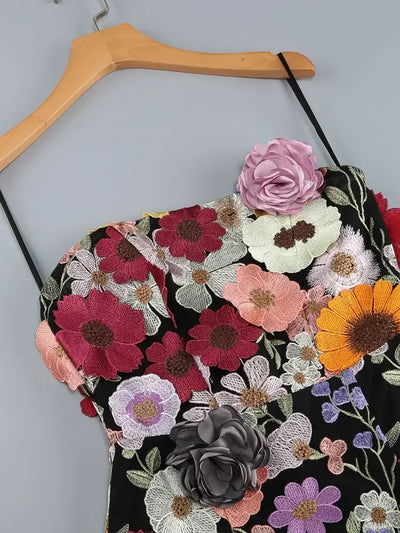 Luxury Dresses Women 2025 Summer Prom Gown New Bodycon Mini Party Dress Retro Embroidered Flower Evening Gowns Brithday Outfits