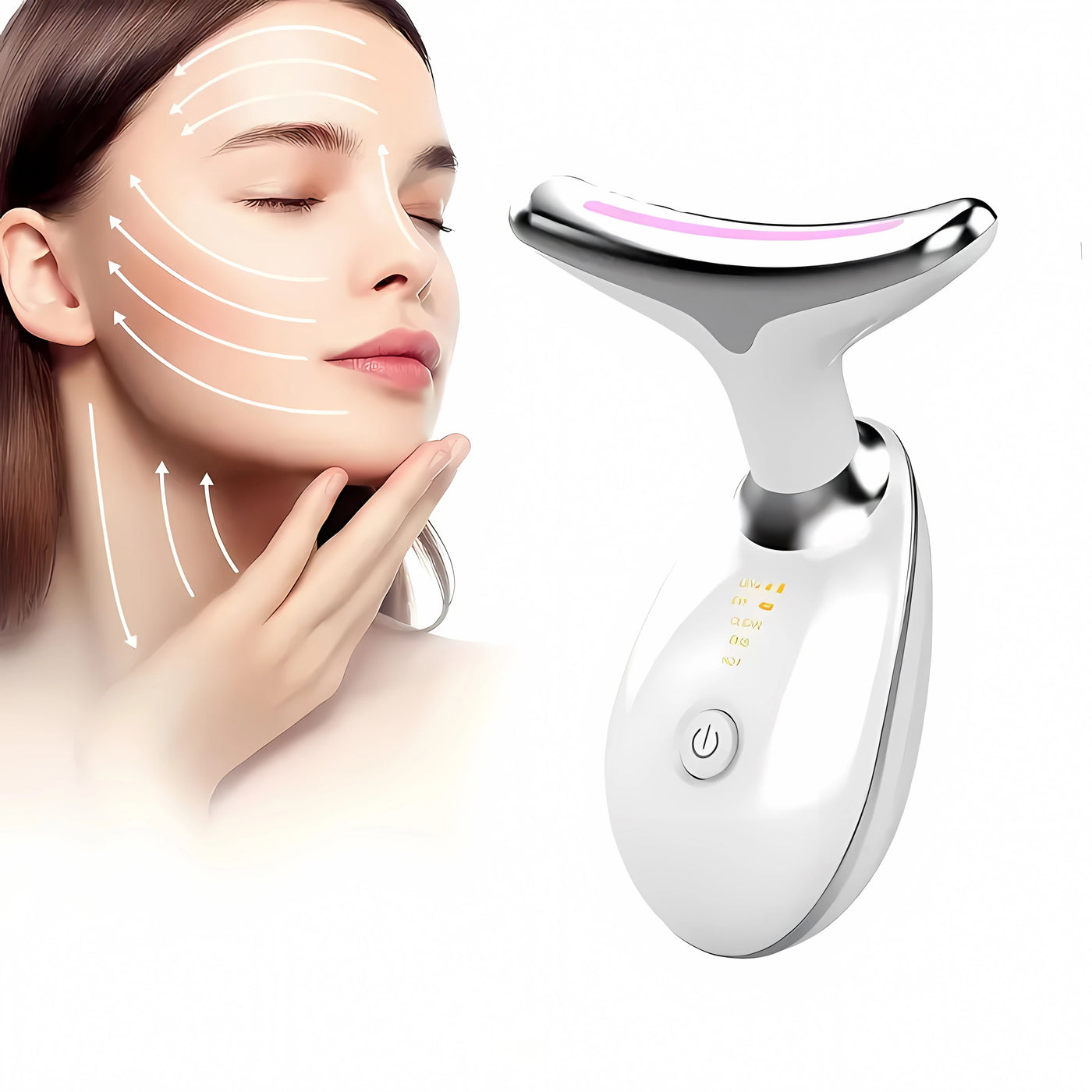 Neck Massager Multi-function to remove neck lines decree lines vibration hot beauty massager EMS electric neck instrument
