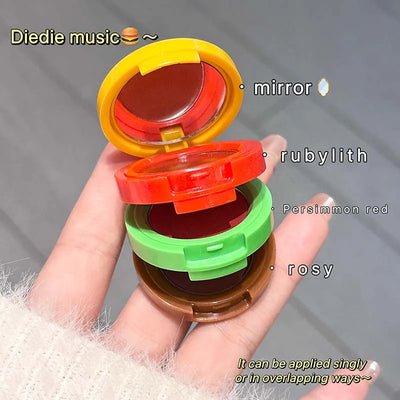 Cappuvini Butter Hamburger Lip Mud Matte Soft Mist Cute Hamburger Whitening Makeup Lipstick Valentine's Day