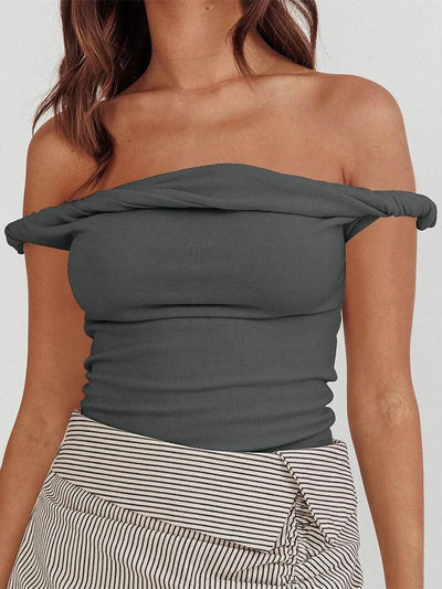 Women Twisted Off Shoulder Tank Tops