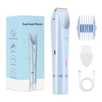 Electric Razors for Women 2in1 Bikini Trimmer Facial Mustache Shavers for Ladies Body Underarms Legs Portable Painless Epilator