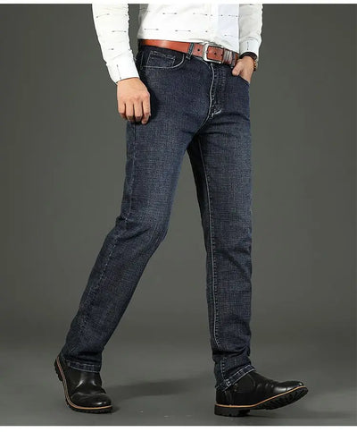 Classic Business Casual Jeans Men 2025 New Fashion Retro Slim Stretch Denim Trousers Male High Quality Luxury Pants Men Clothing