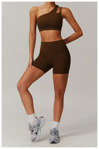 Women Shockproof Sport Bra Women's Beautiful Back Gym Sports Underwear Women Oblique Shoulder Straps Running Fitness Yoga Bra ﻿
