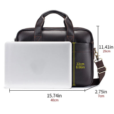 Hot selling men's bags, leather handbags, men's top layer cowhide briefcase, 14 inch computer file bag