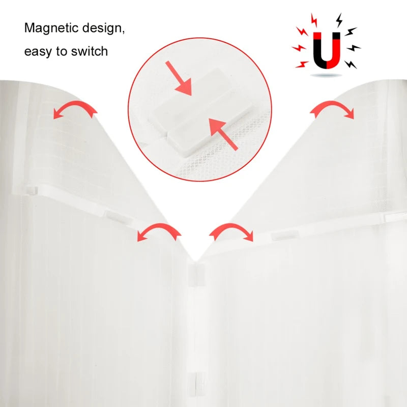 Summer Magnetic Screen Door Curtain Anti-Mosquito Net Fly Insect Screen Mesh Automatic Closing Kitchen Curtain Easy Installation