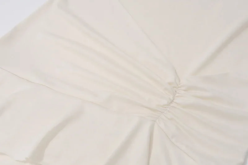 NIDANSSI White Strapless Backless Evening Party Dress Women Ruffle Robes Elegant Sexy Dress Bodycon Long Summer Dress Vestidos